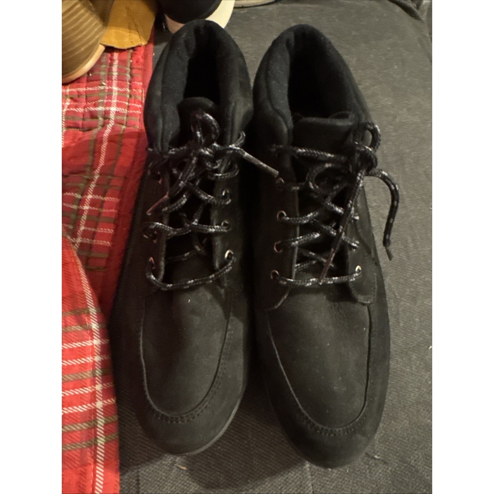 Easy Spirit Boot Black Suede Comfort Cushion Shoe Moc Toe Womens 10 B